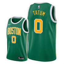 Nike Boston Celtics #0 Jayson Tatum Green Game Playoffs Earned Edition Authentic Stitched NBA Jersey
