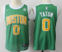 Nike Boston Celtics #0 Jayson Tatum Green With Advertising Playoffs Earned Edition Authentic Stitched NBA Jersey