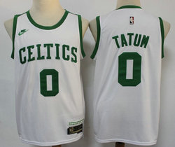 Nike Boston Celtics #0 Jayson Tatum White 2021-2022 Throwback Authentic Stitched NBA Jersey