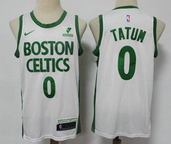 Nike Boston Celtics #0 Jayson Tatum White 2021 City With Advertising  Authentic Stitched NBA Jersey