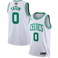 Nike Boston Celtics #0 Jayson Tatum White 2024 Finals Stitched Basketball Jersey