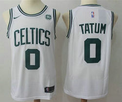 Nike Boston Celtics #0 Jayson Tatum White Game With Advertising patch Authentic Stitched NBA Jersey