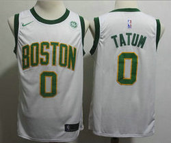 Nike Boston Celtics #0 Jayson Tatum White Game With New With Advertising Authentic Stitched NBA jersey
