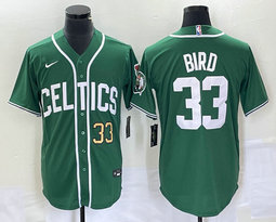 Nike Boston Celtics #33 Larry Bird Green Joint Gold #33 Front Authentic Stitched baseball jerseys