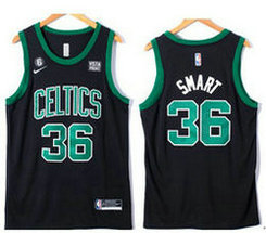 Nike Boston Celtics #36 Marcus Smart 2023 Black With Advertising Authentic Stitched NBA Jersey