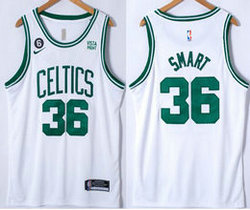 Nike Boston Celtics #36 Marcus Smart 2023 White With Advertising Authentic Stitched NBA Jersey