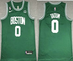 Nike Boston Celtics #0 Jayson Tatum Green 6 Patch 2022-23 With Advertising Authentic Stitched NBA Jersey