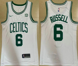 Nike Boston Celtics #6 Bill Russell White With Advertising 22-23 Authentic Stitched NBA Jersey