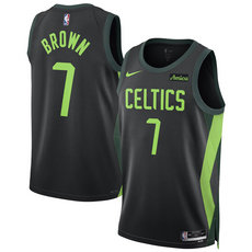 Nike Boston Celtics #7 Jaylen Brown Black 2024-25 City Authentic Stitched NBA Jersey