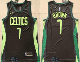 Nike Boston Celtics #7 Jaylen Brown Black 2024-25 City Authentic Stitched NBA Jersey
