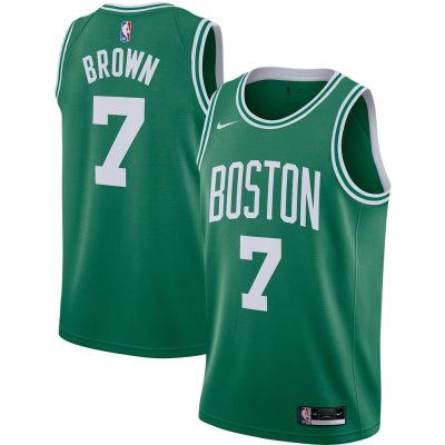 Nike Boston Celtics #7 Jaylen Brown Green Authentic Stitched NBA Jersey