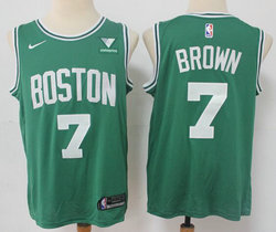 Nike Boston Celtics #7 Jaylen Brown Green Game 2020-21 With Advertising patch Authentic Stitched NBA Jersey