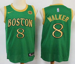 Nike Boston Celtics #8 Kemba Walker Green Game City With Advertising Authentic Stitched NBA Jersey
