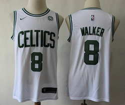 Nike Boston Celtics #8 Kemba Walker White Game With Advertising Authentic Stitched NBA Jersey