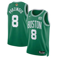 Nike Boston Celtics #8 Kristaps Porzingis Green 2024 Finals Stitched Basketball Jersey