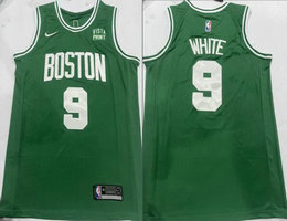 Nike Boston Celtics #9 Derrick White Green With Advertising Authentic Stitched NBA Jersey
