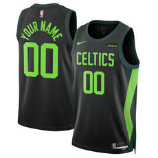 Nike Boston Celtics Custom Black 2024-25 City Stitched NBA Jersey