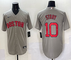 Nike Boston Red Sox #10 Trevor Story Gray Authentic Stitched MLB Jersey