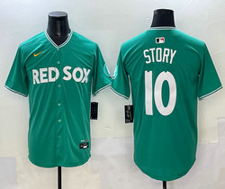 Nike Boston Red Sox #10 Trevor Story Green City Jersey