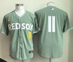 Nike Boston Red Sox #11 Rafael Devers (no name) Green 2025 City MLB Jersey