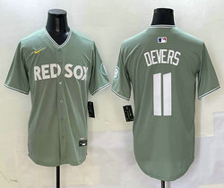 Nike Boston Red Sox #11 Rafael Devers Green 2025 City MLB Jersey