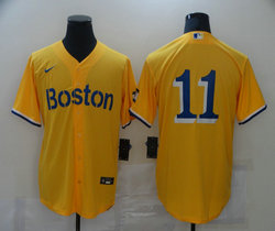 Nike Boston Red Sox #11 Rafael Devers no name Gold 2021 City Authentic stitched MLB jersey