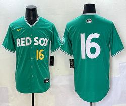 Nike Boston Red Sox #16 Jarren Duran (no name) #16 front Green City Jersey