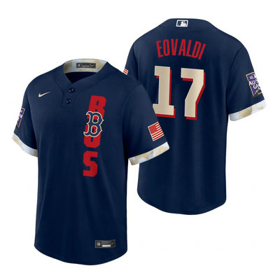 Nike Boston Red Sox #17 Nathan Eovaldi 2021 All star Blue Game Authentic Stitched MLB Jersey