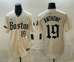 Nike Boston Red Sox #19 Roman Anthony Cream Gothic Baseball Jersey