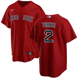 Nike Boston Red Sox #2 Justin Turner Red Game Authentic stitched MLB jersey