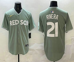 Nike Boston Red Sox #21 Eduardo Rivera Green 2025 City MLB Jersey