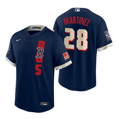 Nike Boston Red Sox #28 J.D. Martinez 2021 All star Blue Game Authentic Stitched MLB Jersey