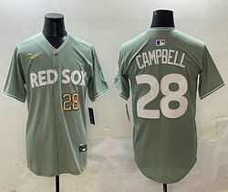 Nike Boston Red Sox #28 Kristian Campbell Green City #28 front Jersey