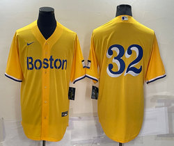 Nike Boston Red Sox #32 Derek Lowe Gold 2021 City Authentic stitched MLB jersey