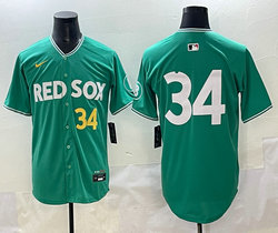 Nike Boston Red Sox #34 David Ortiz (no name) #34 front Green City Jersey