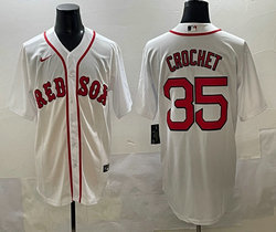 Nike Boston Red Sox #35 Garrett Crochet White Authentic Stitched MLB Jersey