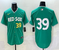 Nike Boston Red Sox #39 Marcelo Mayer Green no name 39 front City MLB Jersey