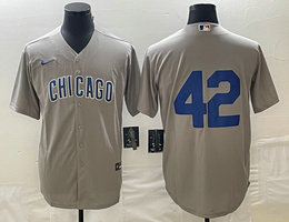 Nike Boston Red Sox #42 Jackie Robinson Gray Game Authentic Stitched MLB Jersey