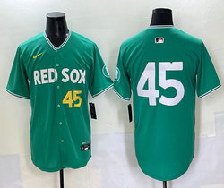 Nike Boston Red Sox #45 Pedro Martinez no name 45 front Green City Stitched MLB Jersey