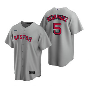 Nike Boston Red Sox #5 Enrique Hernandez Gray Game Authentic Stitched MLB Jersey