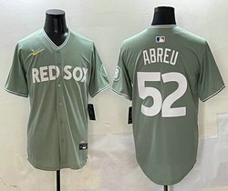 Nike Boston Red Sox #52 Wilyer Abreu Green 2025 City MLB Jersey