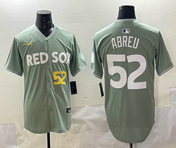 Nike Boston Red Sox #52 Wilyer Abreu Green City #52 front Jersey