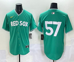 Nike Boston Red Sox #57 Greg Weissert Green no name City MLB Jersey