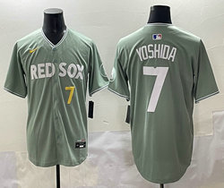 Nike Boston Red Sox #7 Christian Vazquez Green City #7 front Stitched MLB Jersey