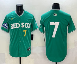 Nike Boston Red Sox #7 Masataka Yoshida no name Green City With Mass Mutual Patch #7 front Jersey