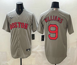 Nike Boston Red Sox #9 Ted Williams Grey Authentic stitched MLB jersey