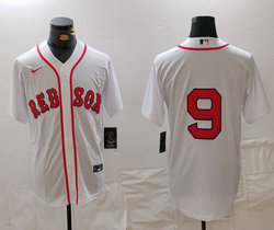 Nike Boston Red Sox #9 White Game Authentic Stitched MLB Jersey
