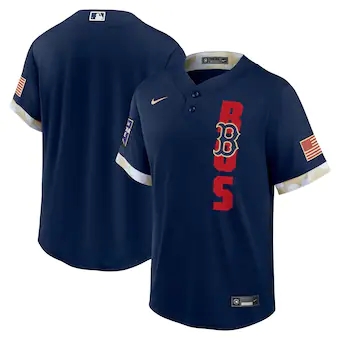 Nike Boston Red Sox Blank 2021 All star Blue Game Authentic Stitched MLB Jersey.jpg