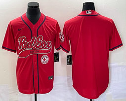 Nike Boston Red Sox Blank Red Game 2023 City Team Logo front Authentic Stitched MLB jersey