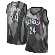 Nike Brooklyn Nets #24 Cam Thomas Black 2024-25 City Edition Stitched Basketball Jersey